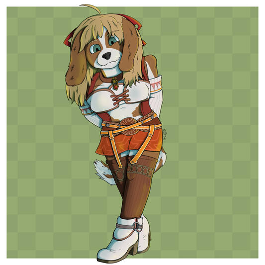 Fiora (Jun 2026) Fiora from Xenoblade Chronicles redesigned as a Cavalier King Charles Spaniel.